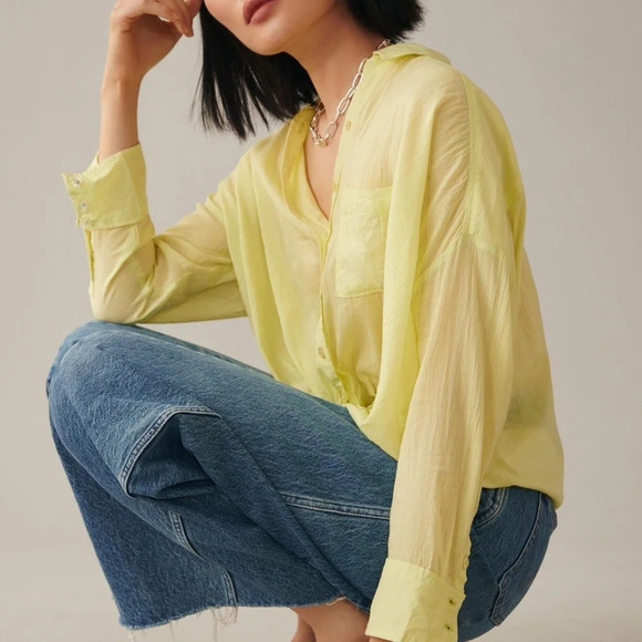 NWT Anthropologie Pilcro Tie-Front Blouse 1X - Picture 9 of 9